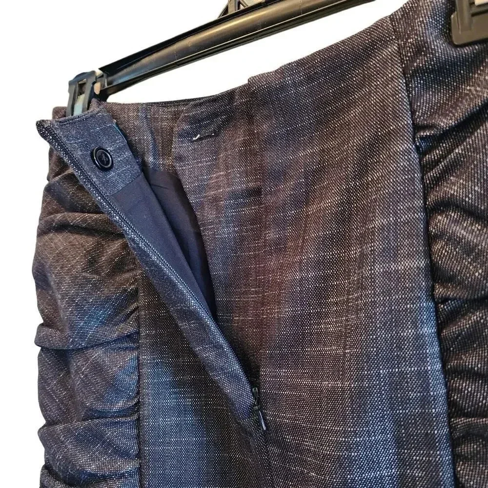 Anthropologie Cartonnier Pencil Skirt Business Womens Size 2 Gray Ruched Detail